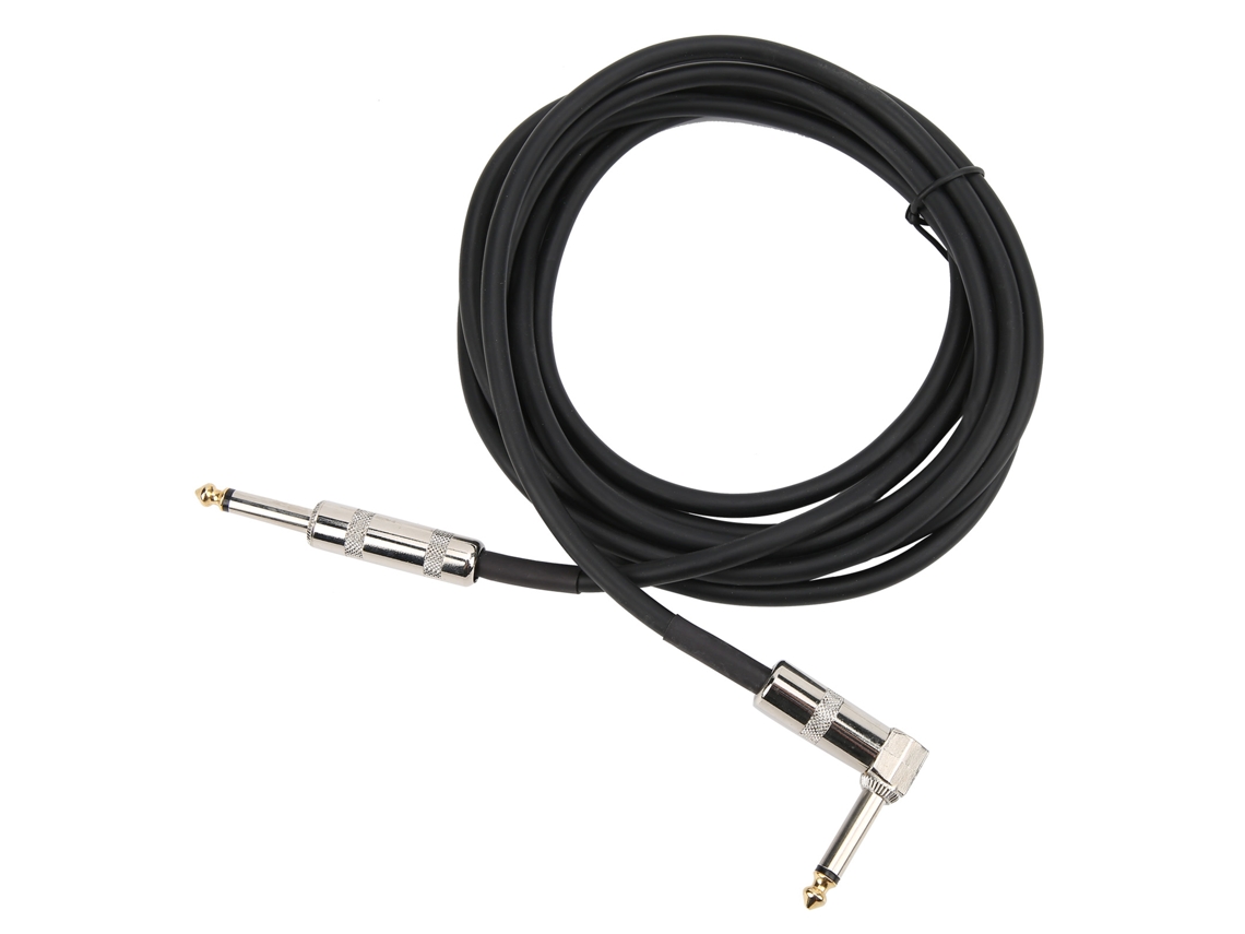 Cabo De Guitarra Com Conector Em Ângulo Reto 6, 35 Mm Para Amplificador De Áudio