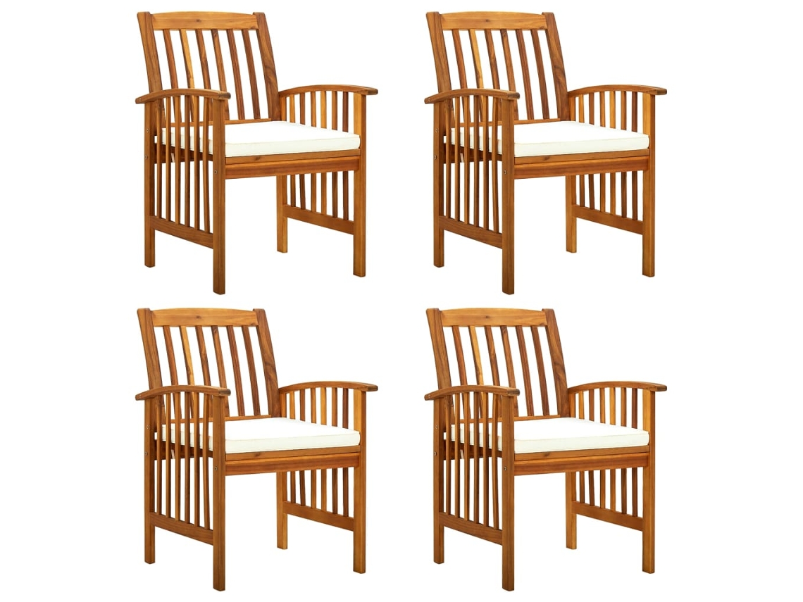Garden Dining Chair, Garden Dining Chairs Vidaxl Branco Madeira De Acácia (n/a)