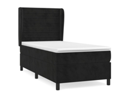 Cama com Molas/colchão 100x200 Cm Veludo Preto MAISON EXCLUSIVE