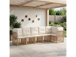 Vidaxl Conjunto De Sofá De Jardim Vime Pe