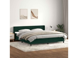 Vidaxl Cama Com Molas/colchão 180x220 Cm Veludo Verde-escuro