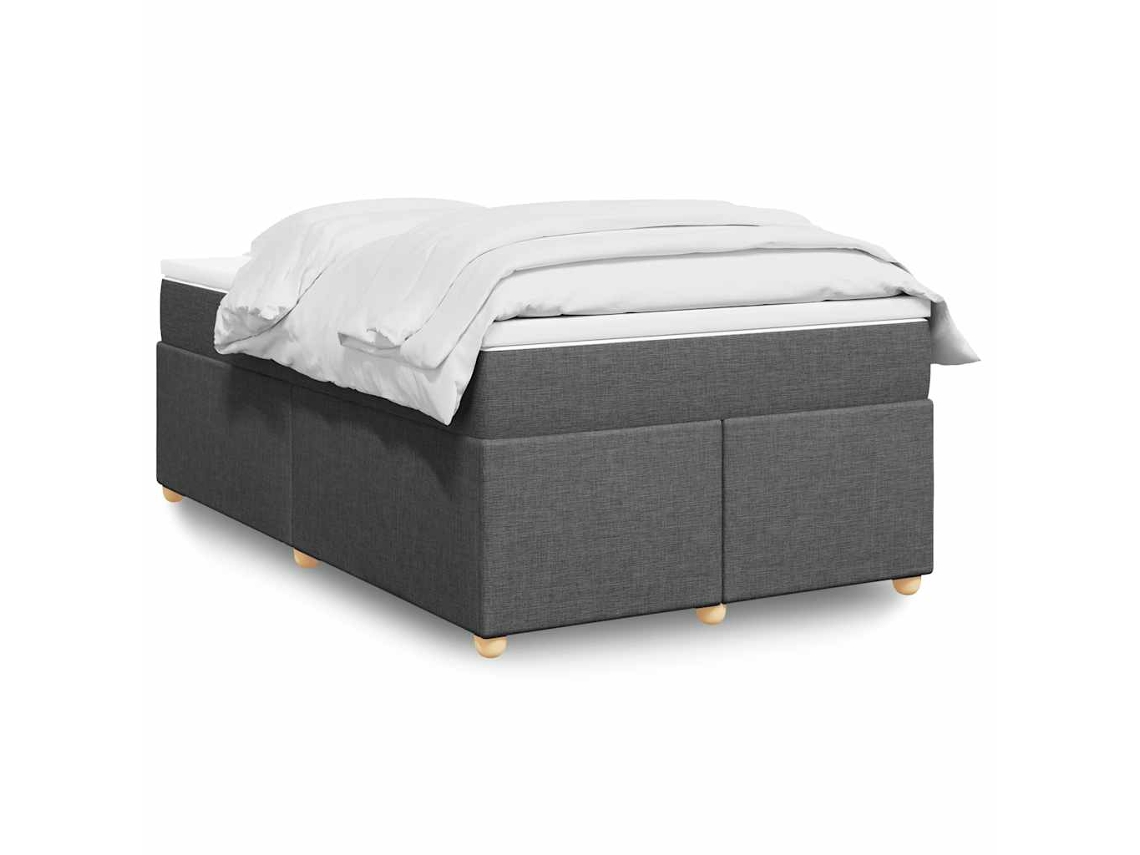 Vidaxl Cama Boxspring Com Colchão 120x190 Cm Tecido Cinzento-escuro