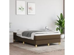 Estrutura De Cama Sem Colchão 120x200 Cm Tecido Castanho-escuro
