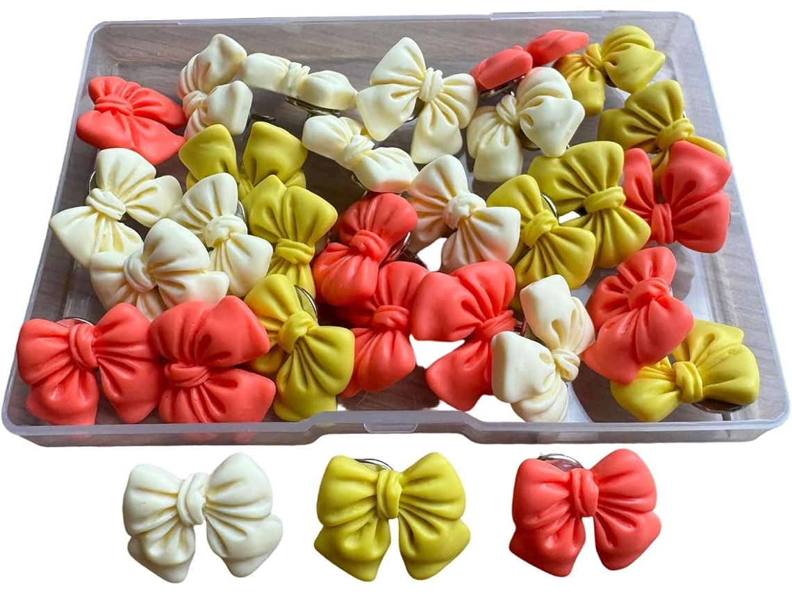 Conjunto De 50 Tachinhas Coloridas Com Tema Laço, Design Divertido Para Decoração De Murais, Escolas E Residências
