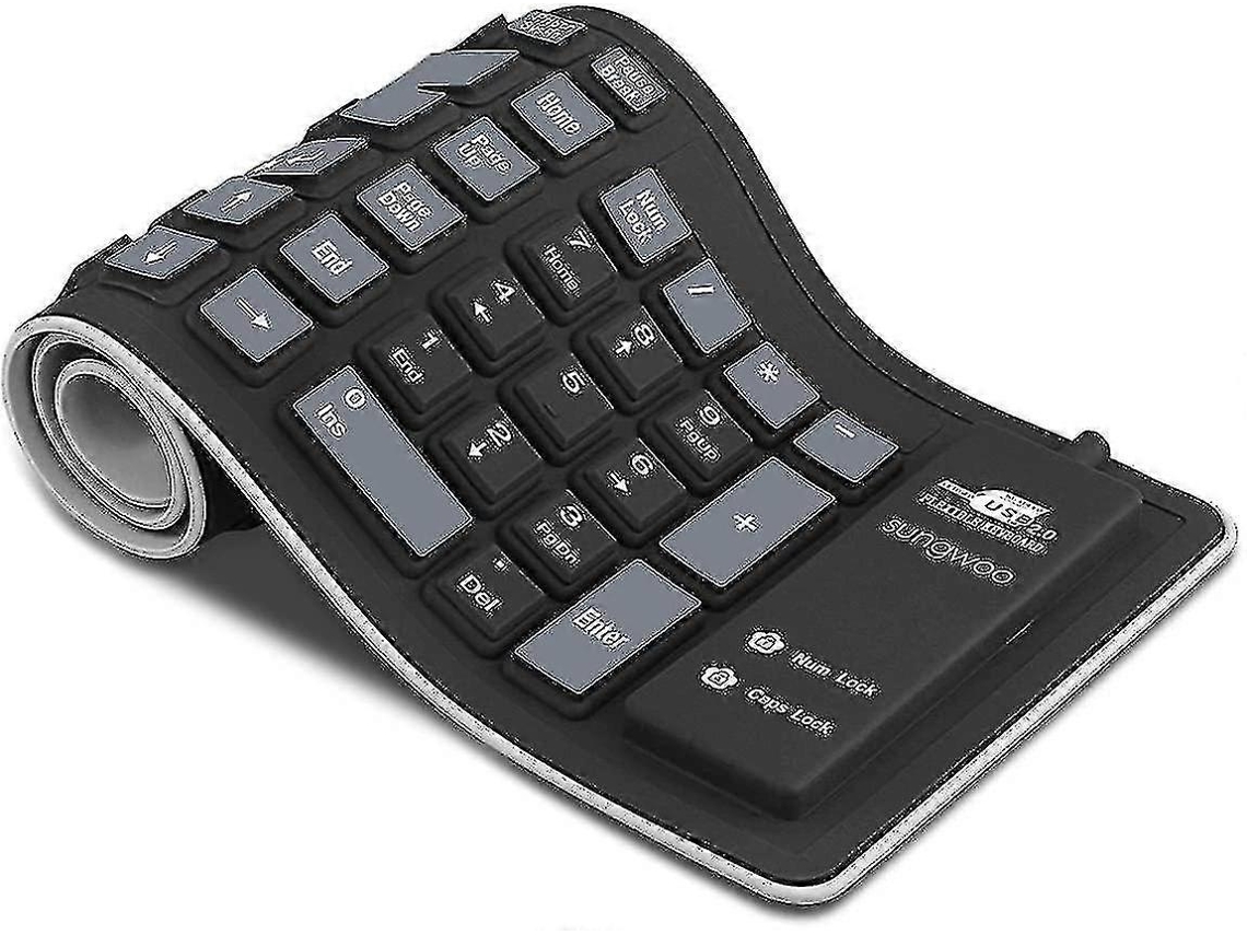 Teclado Dobrável De Silicone Com Fio Usb E À Prova Dágua Everley891