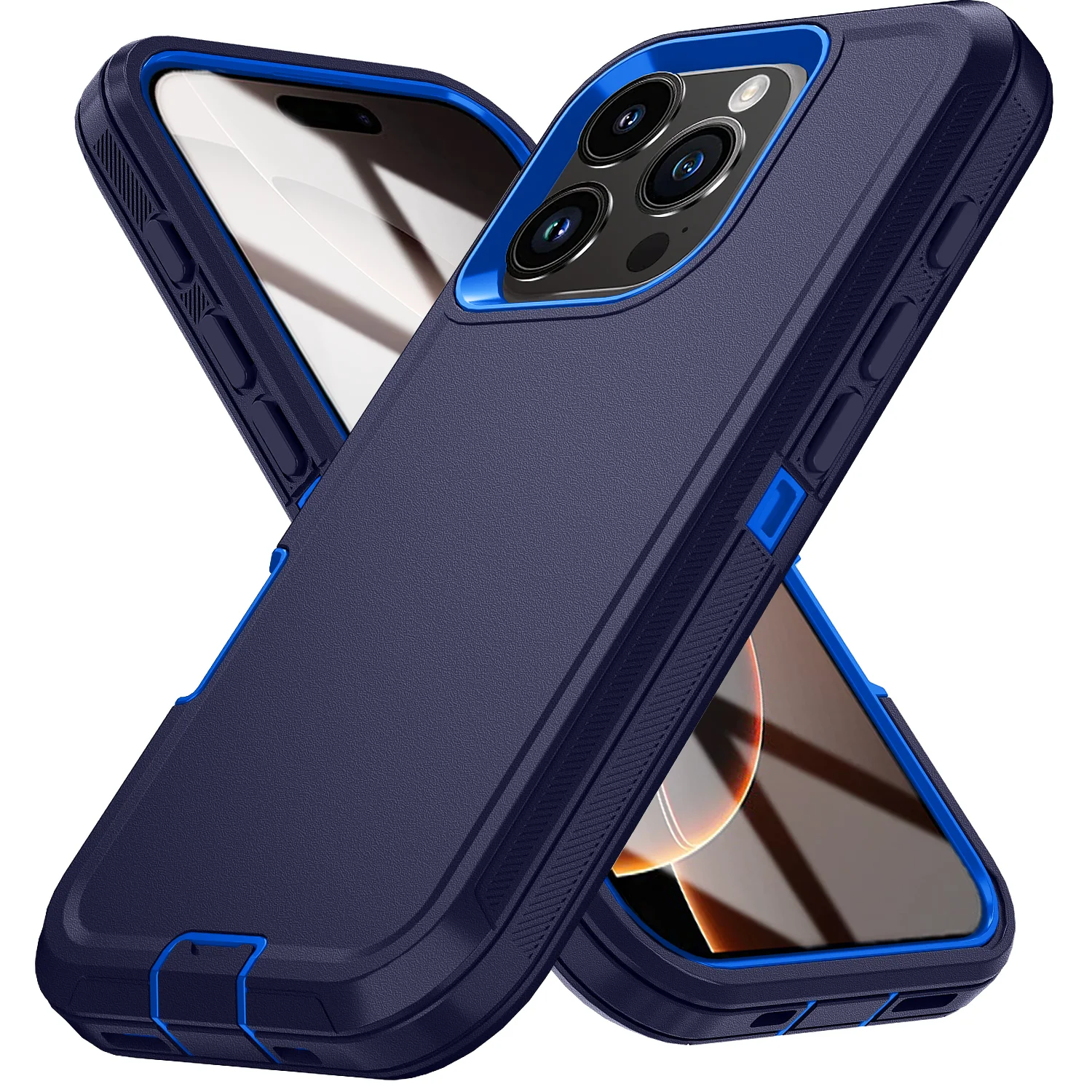 Capa Protetora Resistente A Impactos (azul-arroxeado Escuro Para Iphone 17 Air), Feita Em Pctpu, Com Suporte.