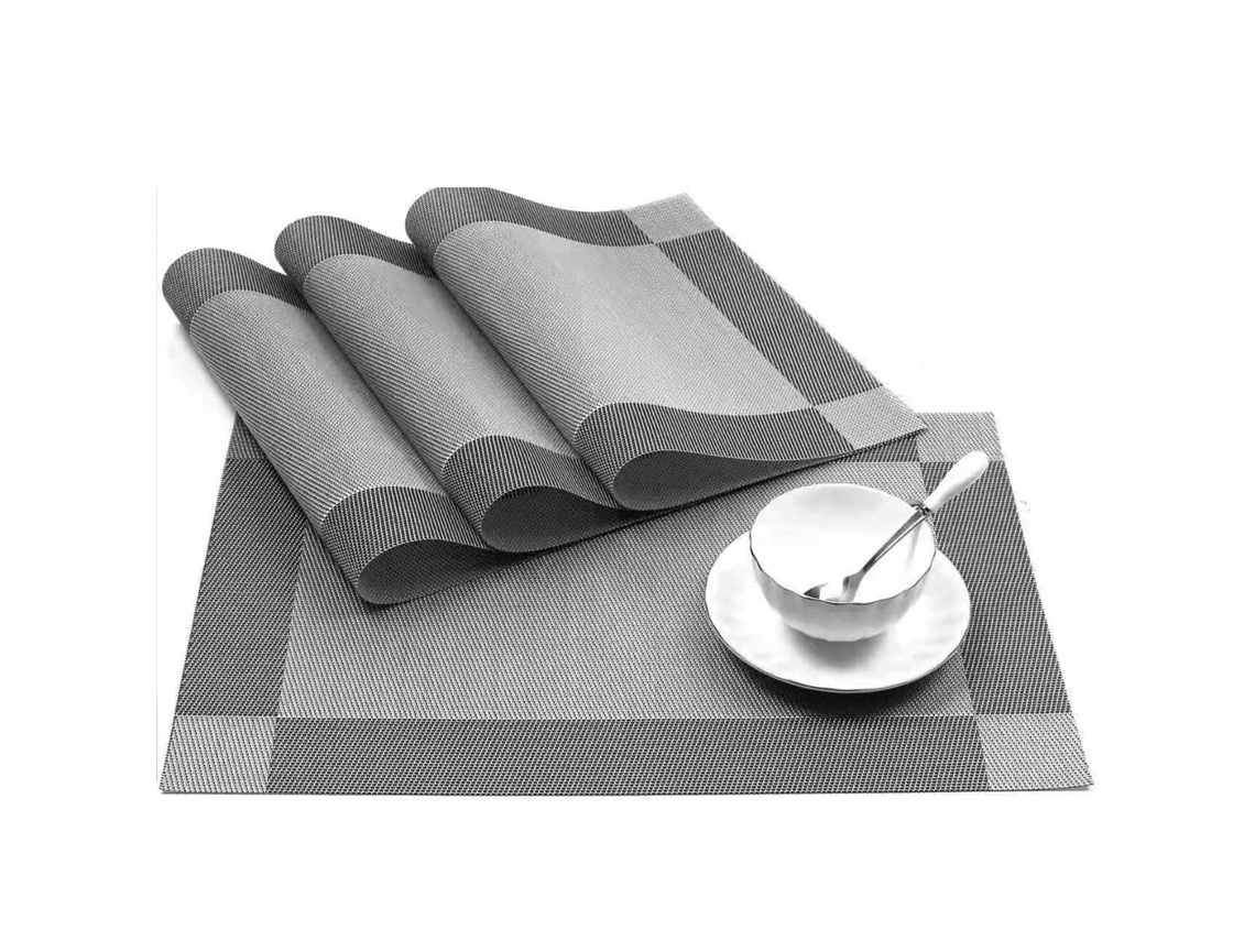 Conjunto De 6 Individuais De Mesa Em Vinil - Tapetes Tecidos Em Pvc Duráveis Para Cozinha, Bar E Festas