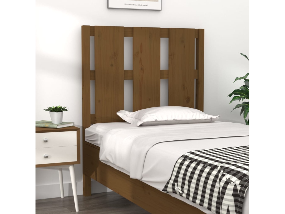Vidaxl Cabeceira De Cama 80,5x4x100 Cm Pinho Maciço Castanho Mel