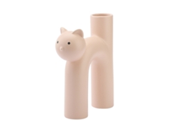 Vaso de Flores Gato Cilíndrico Rosa Cornus Mate