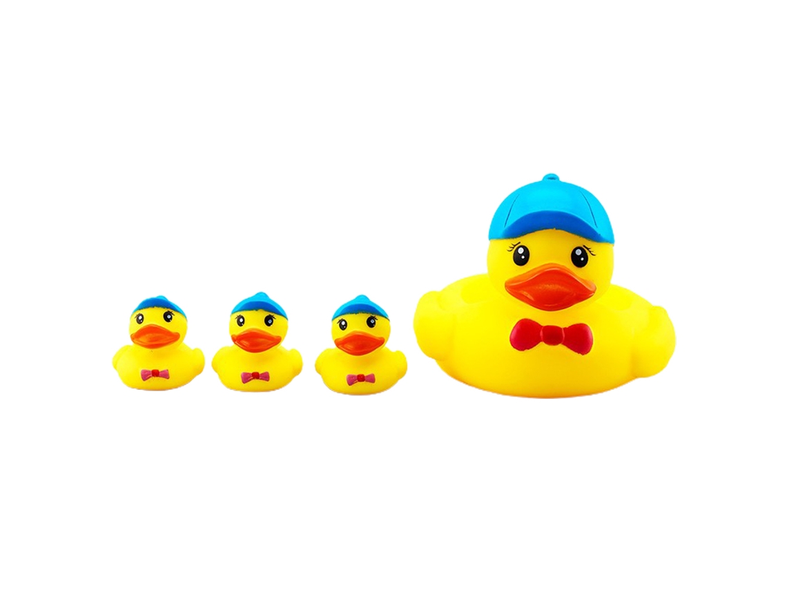 Mali 4pcs Patos de Borracha Brinquedo de Banho Vinil Seguro com Barulhos para Bebê