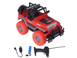 Carrinho de brinquedo ATS com controle remoto, off-road, recarregável, escala 1:18, com luzes, para crianças, vermelho.