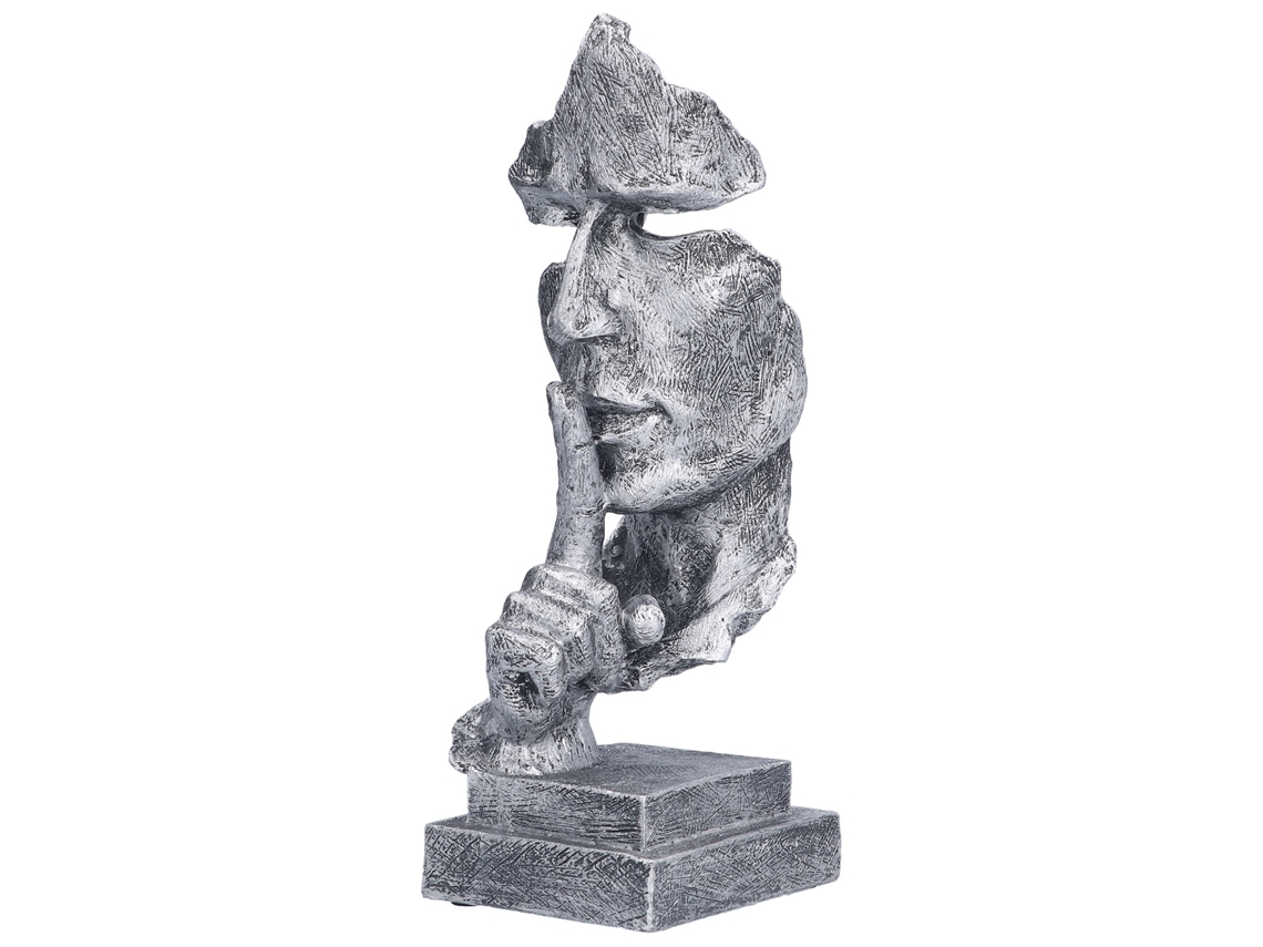 Estátua Keep Silence Thinker de Resina decorativa para escritório | S/MARCA