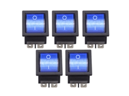 Interruptor Basculante Azul 6 Pinos com Luz