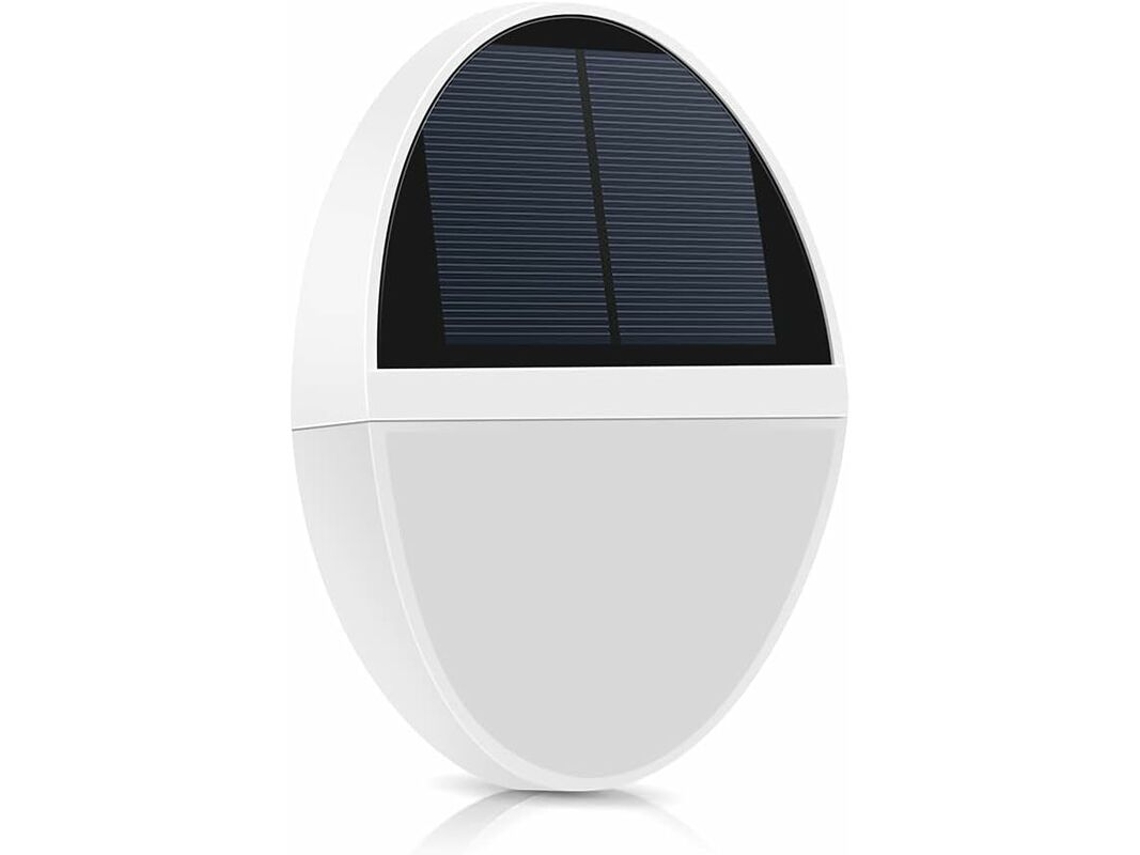 Lámpara Solar De Exterior, Lámpara De Pared Solar Brilvibera (1 Unidad, Blanca, 110 X 150 Mm)