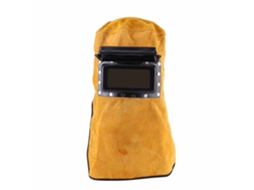 Máscara de Solda Couro Resistente Ao Calor Respirável com Lente Flip e Ajuste Velcro para Proteção Completa S/MARCA