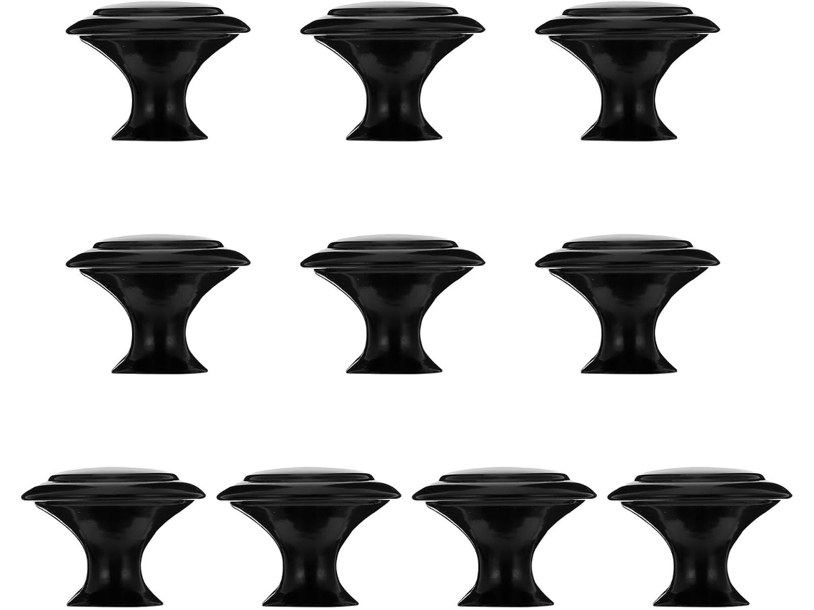 Conjunto De 10 Puxadores Metal Preto Para Armários, Portas De Móveis, Estilo Moderno E Minimalista