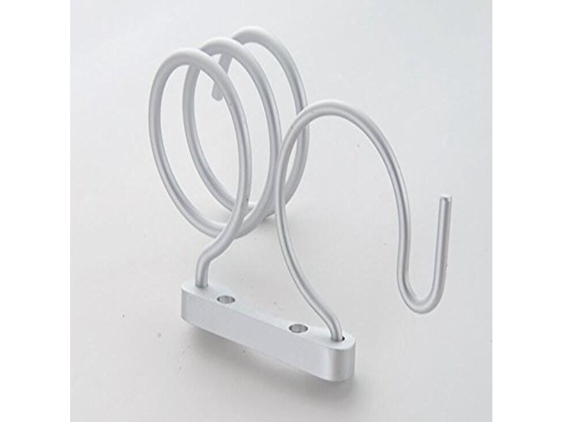 Suporte de secador de cabelo de aço inox, parede, branco, alta capacidade, resistente, banheiro S/MARCA