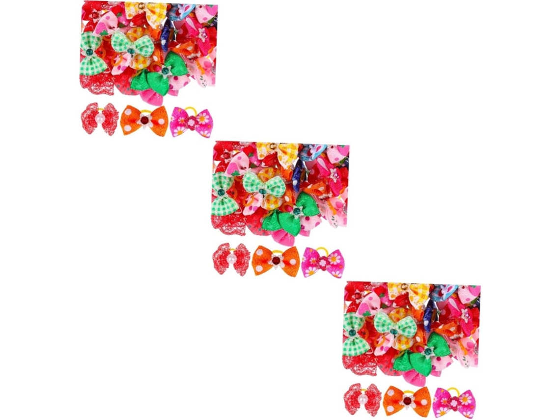 Conjunto De 150 Laços Cães E Gatos Com Elásticos, Acessórios Cabelo Com Strass E Pérolas, Multicores E Com