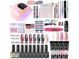 Conjunto De Manicure Uv Lâmpada Secadora E Esmalte De Broca De Unha Elétrica