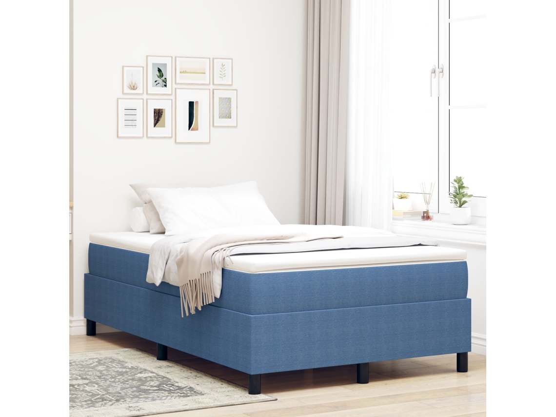 Cama Box Corduroy Lovely Home Madeira Tecido Azul (120x200)