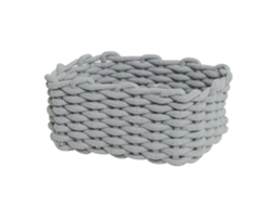 Cesta de armazenamento de corda de algodão, mão tecida, estilo nórdico, para mesa, brinquedos, roupa íntima, cinza 30x22x14cm S/MARCA