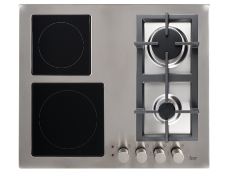 Placa de Gás e Vitrocerâmica TEKA EFX 60 2G 2H AI AL (Elétrica e Gás BP - 60 cm - Inox) — Gás Butano-Propano e Vitrocerâmica | Largura: 60 cm