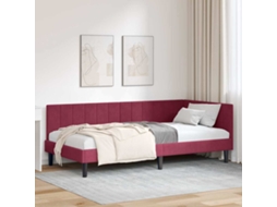 Vidaxl Estrutura De Cama De Canto Vinho Vermelho 90 Cm X 200 Cm Veludo