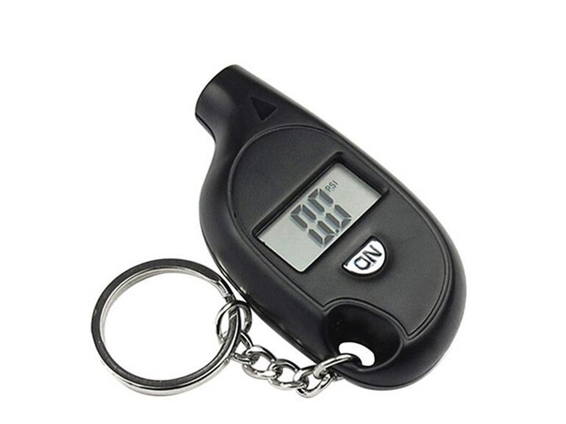 Medidor Digital Pneus Compacto Chaveiro Veículo Preto