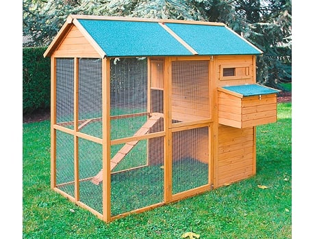 Gallinero Gran Capacidad Helsinki - Gallinero Exterior para 7-9 Gallinas - Refugio y Voladero - Bandeja extraíble