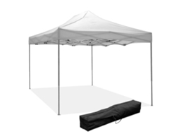 Gazebo Dobrável Branco De 3 X 4,5 M Revestido Em Pvc Impermeável.