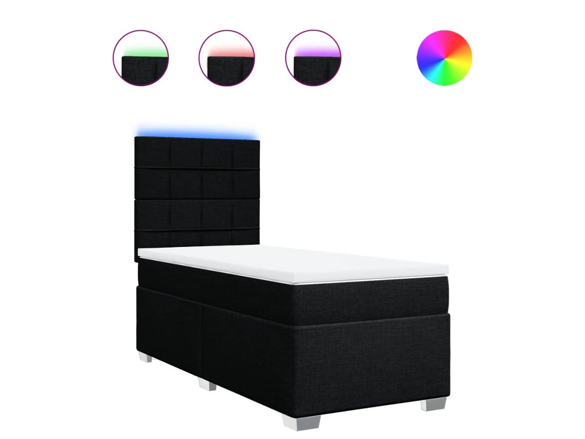 Box Spring Bed, Box Spring Beds Vidaxl Preto Tecido (90 X 200 Cm)
