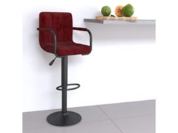 Vidaxl Banco De Bar Veludo Vermelho Tinto