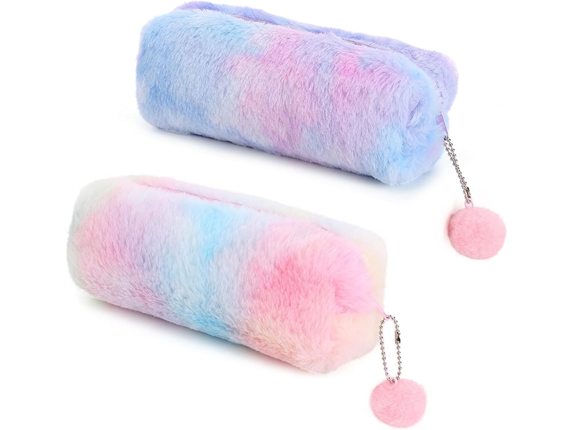 Estojo para Lápis, Grande, Pelúcia, Roxo, Infantil AQUAFORGE