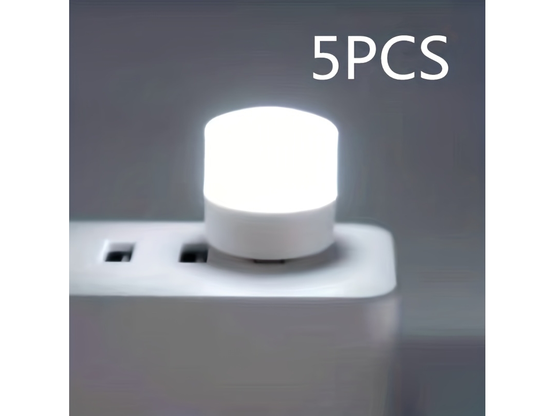 Conjunto De 5 Miniluzes Noturnas Usb Recarregáveis Portáteis Com Luz Suavíssima E Led Que Protege Os Olhos Para Alojamentos Estudantis Co...