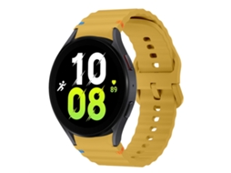 Bracelete para Samsung Galaxy Watch 5 Silicone Costurado com Padrão de Onda Amarelo XIAOMOYU (40mm/44mm)