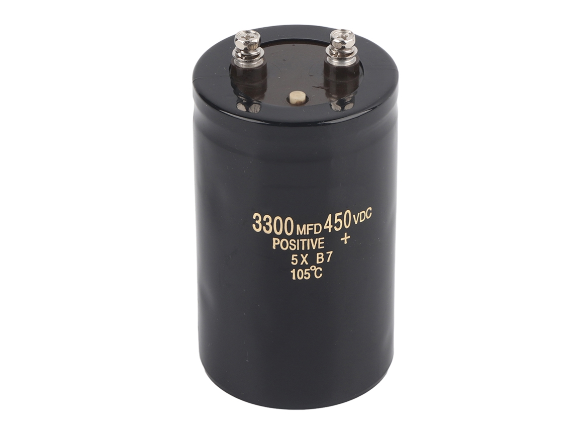 Capacitor Eletrolítico De Parafuso 450v 3300uf Para Filtragem De Alumínio
