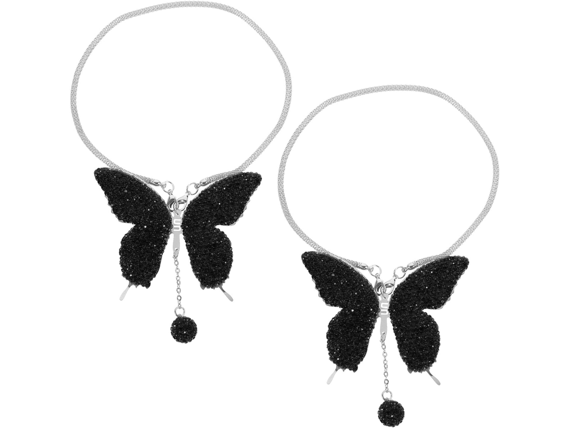 Pingentes De Borboleta Com Strass Para Decoração Do Espelho Retrovisor Do Carro