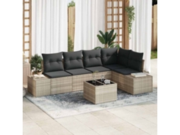 Vidaxl Conjunto de Sofá de Jardim 6 Pcs Cinzento claro Vime Pe
