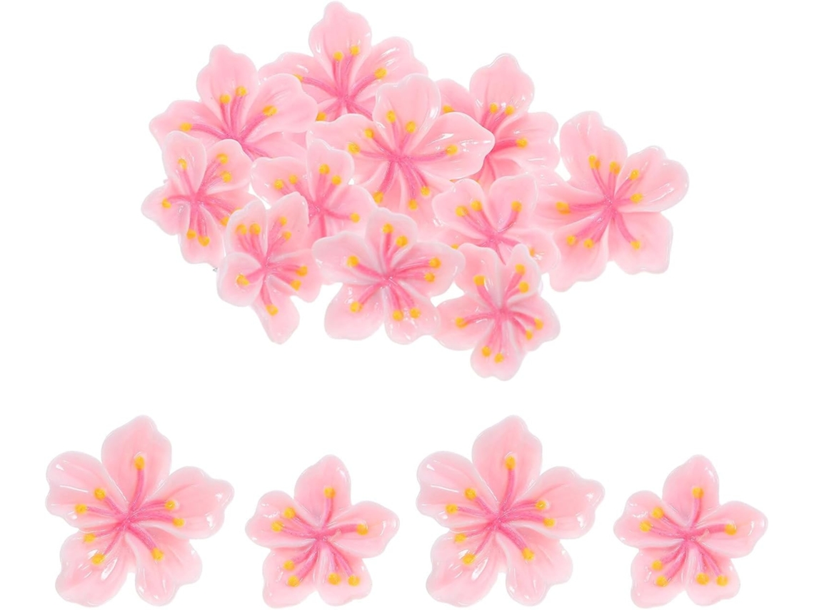 Tachinhas De Resina, Design Decorativo E Portátil, 30 Unidades, Formato De Flor Pêssego, Pregos De Metal Para Murais