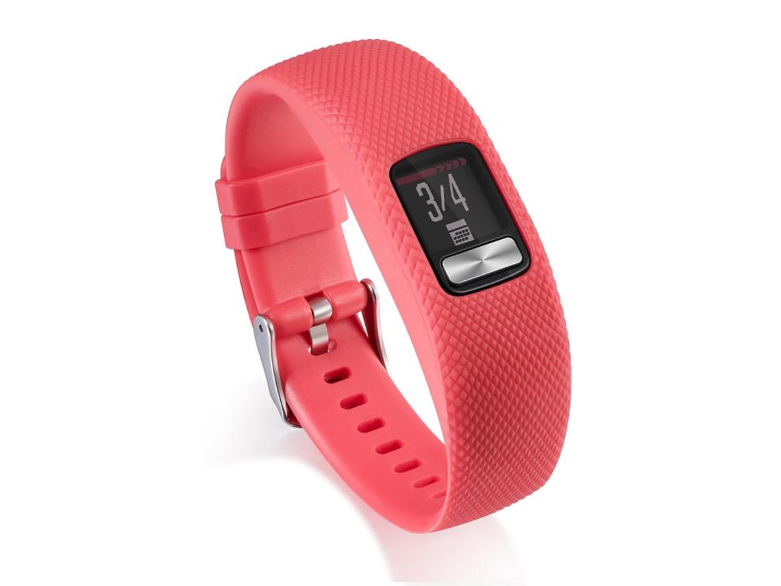 Bracelete para Garmin Vivofit 4 XIAOMOYU em Silicone esportivo com fivela prateada vermelho (tamanho P)