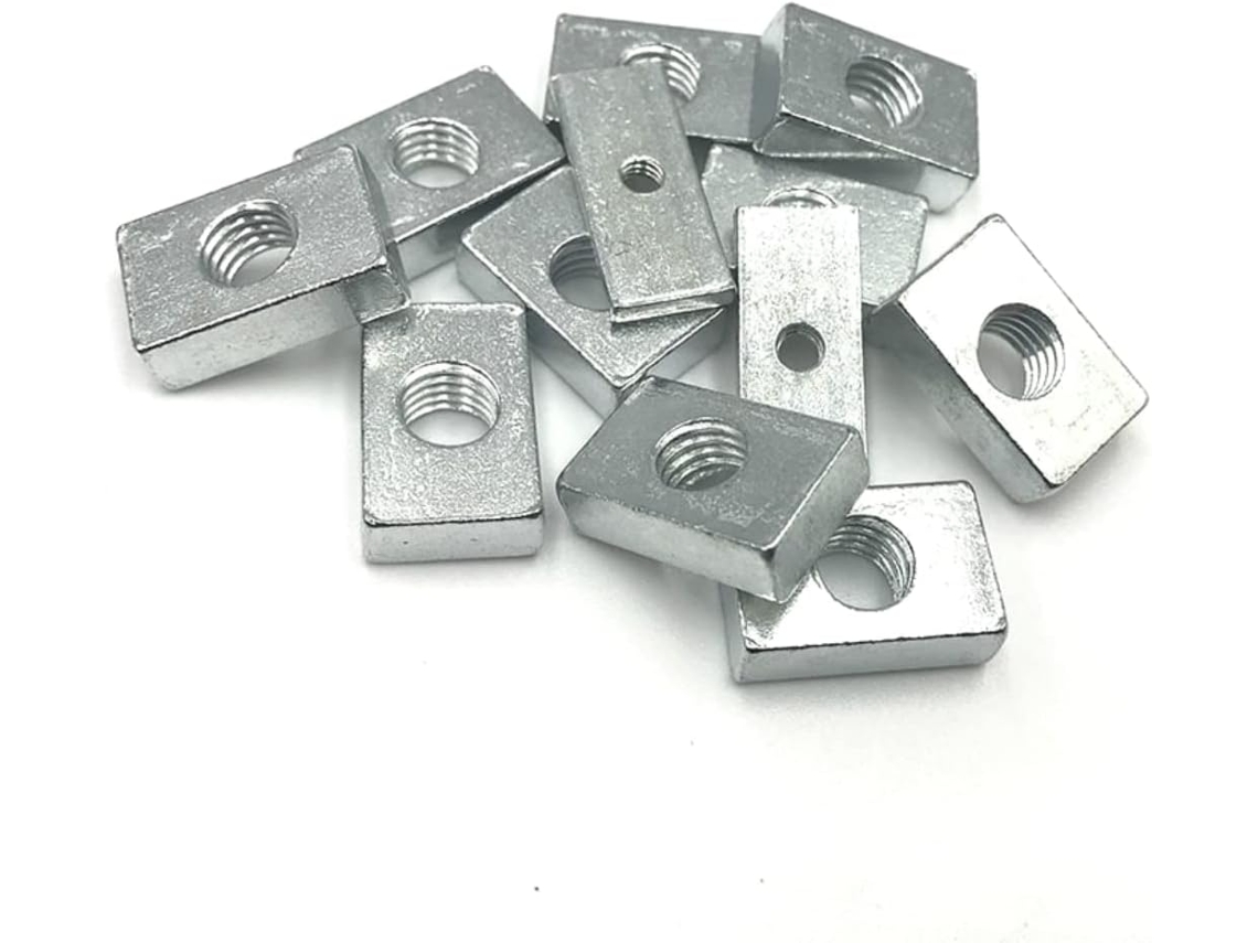 Porcas De Aço, 10 Peças De Porcas Quadradas M3 M4 M5 M6 M8 M10, Porcas Retangulares, Acessório Para Perfil De Alumínio