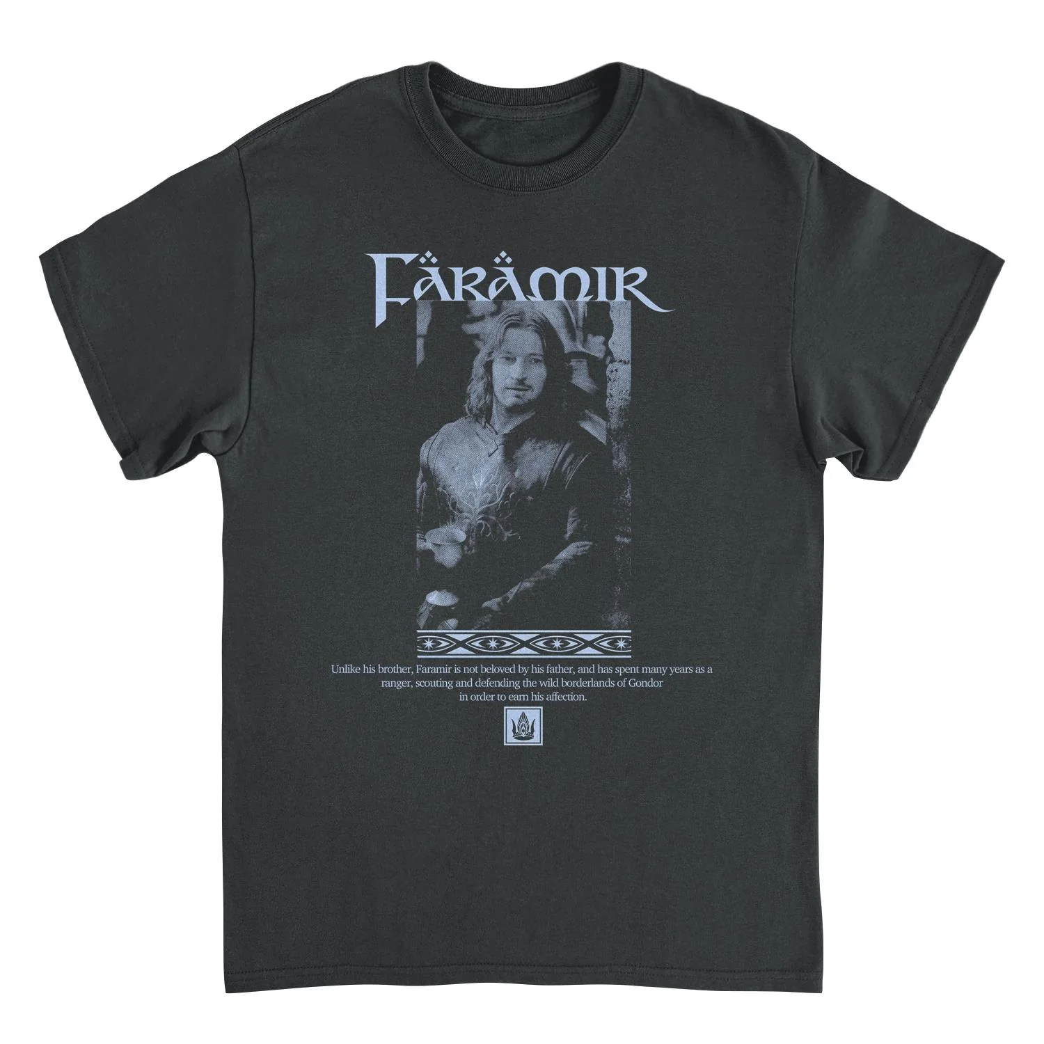 Unisex Adult T-shirt Rockinstone Lord Of The Rings Faramir Of Gondor Blacksizes