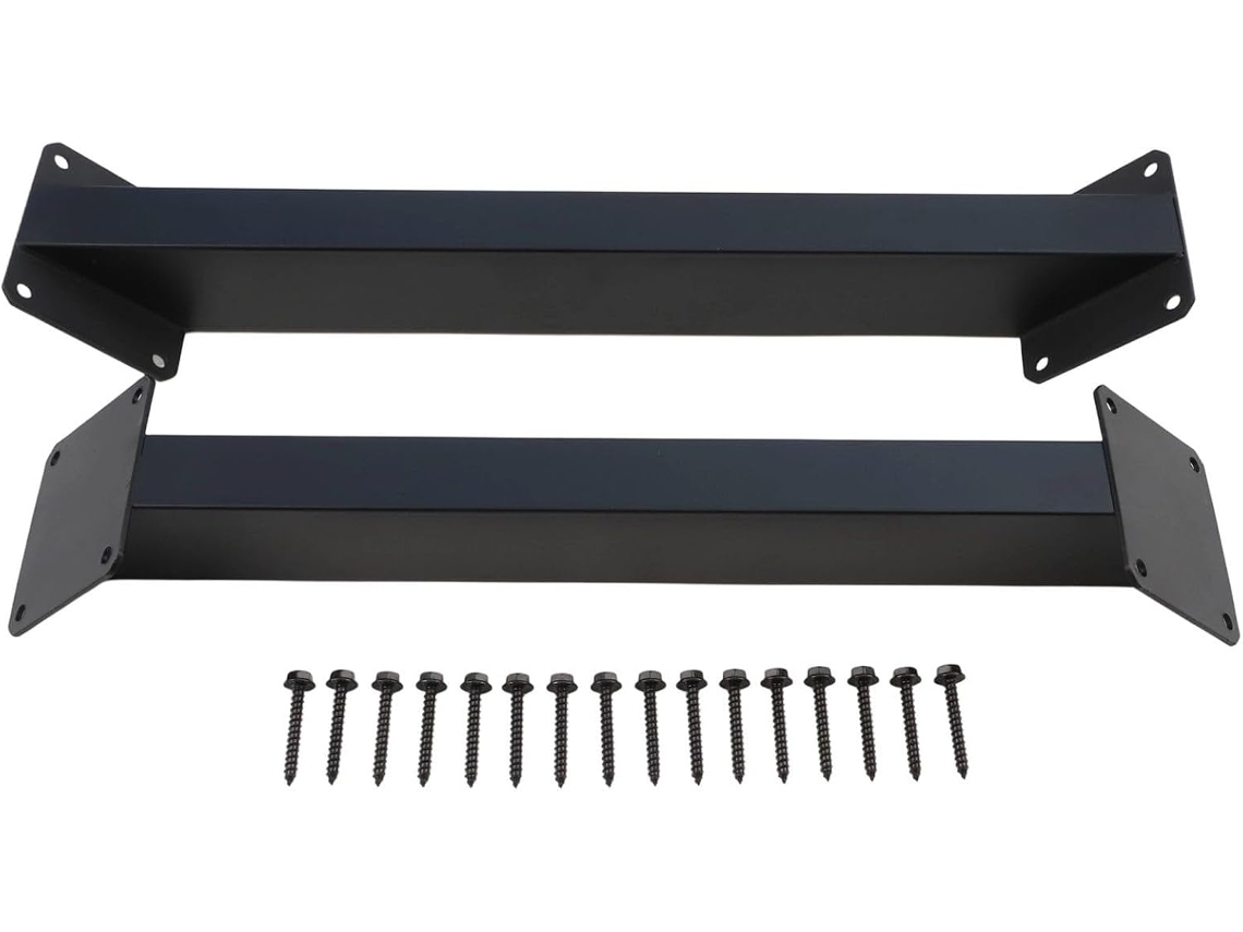 Suportes De Alta Resistência Com Ângulo 45 Graus Para Kit Pérgola, Conector De Aço Preto Com Parafusos Para Reforço