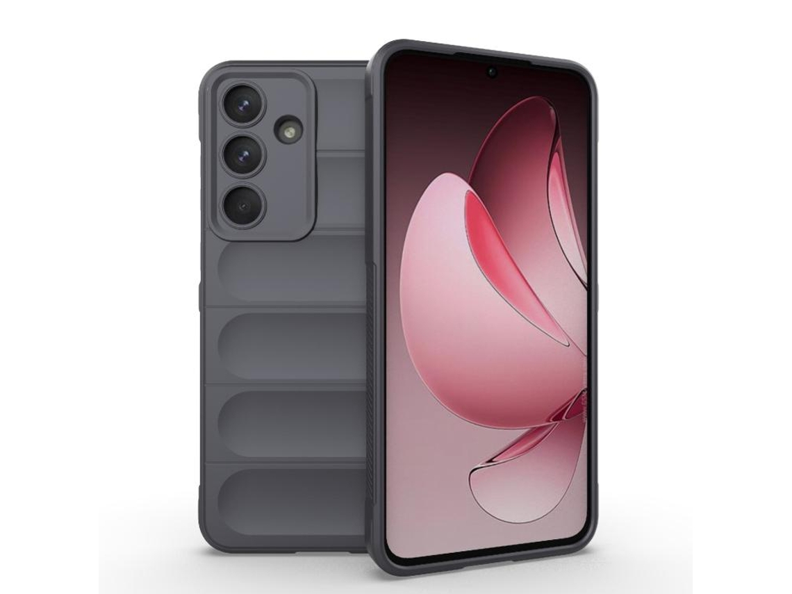 Capa Halinuia Para Samsung Galaxy S25 Fe 5g Magic Shield Tpu Flanela Cinzento Escuro (proteção Integral, Interior Em Flanela)