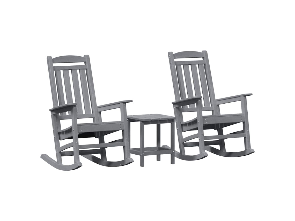 Maison Exclusive - Cadeira De Baloiço 3 Pcs Cinzento-claro Polietileno