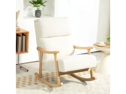Cadeira de Amamentação Balanço Creme 65x90x98 Cm Estrutura de Faia e Encosto de Borrego S/MARCA