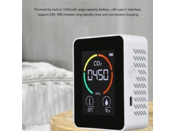 Yuru detector de Co2 para Estufa e Produção Agrícola com Medidor de Temperatura e Umidade Lcd 2,8 Polegadas Preto