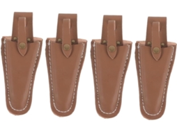 Conjunto De 4 Peças De Tesouras De Couro Bovino Para Bordado E Costura Com Botões De Pressão.