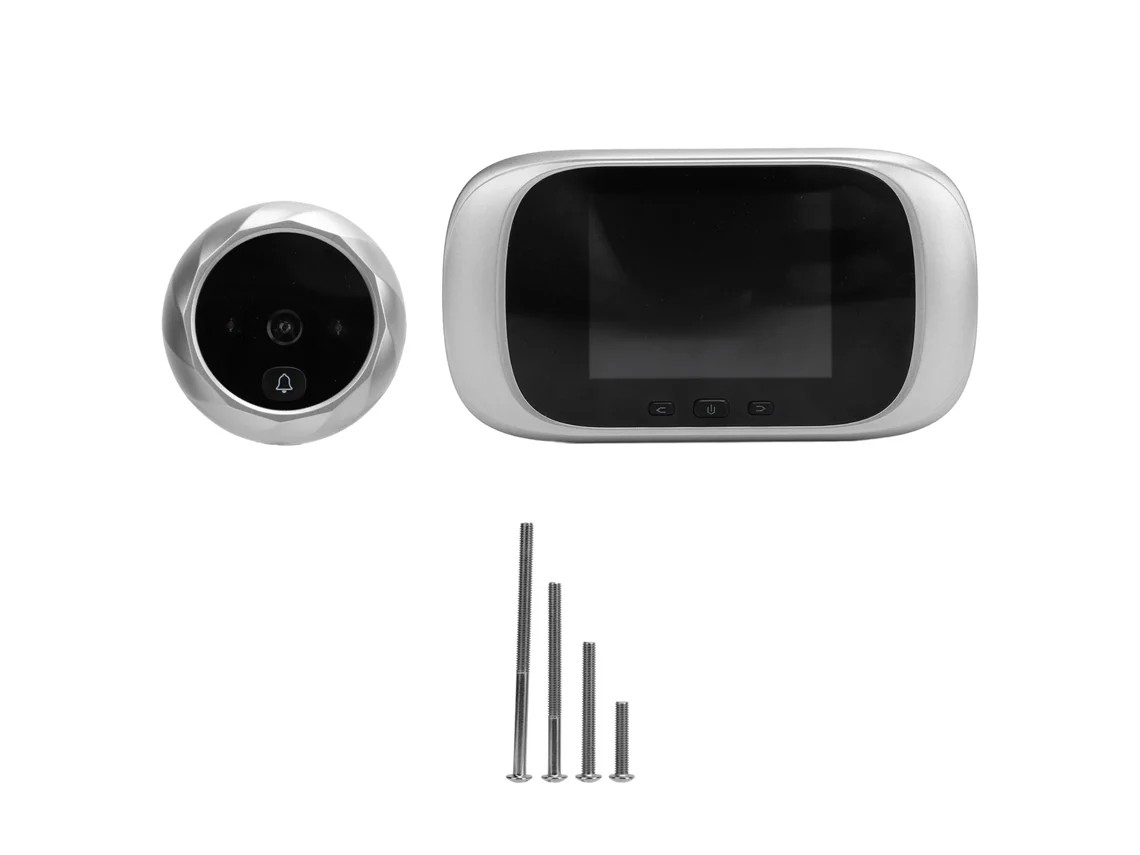 Olho Mágico Inteligente Com Tela Lcd De 2,8 Polegadas Para Segurança Residencial, Iluminação Prateada E Dourada.