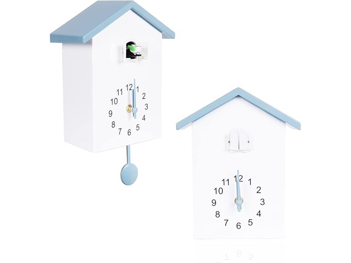 Relógio Panoona De Parede Chamado Do Cuco, Toca A Cada Hora, Decoração De Parede (1 Peça) Azul E Branco